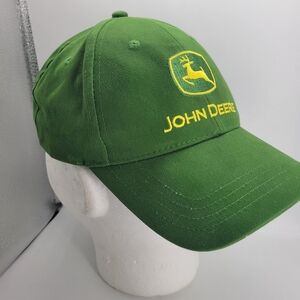 John Deere Hat Nothing Runs Like a Deere Green Adjustable Strap Baseball Cap OS